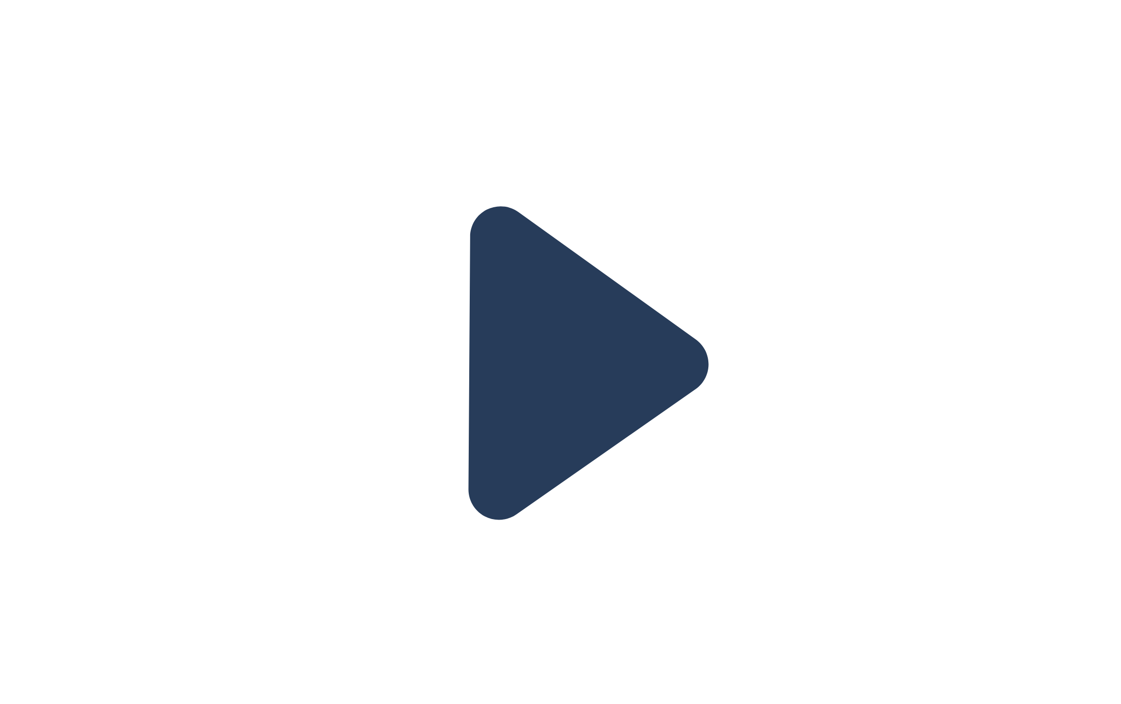 Social media icon for YouTube  on a dark blue background.